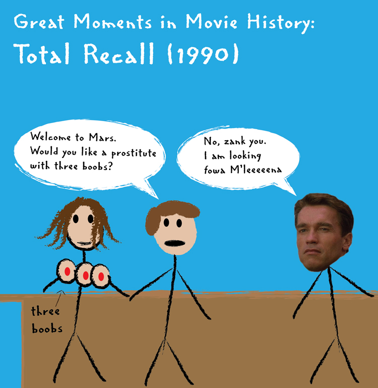 Great Moments in Movie History (Using Stick Figures): Total Recall (1990)
